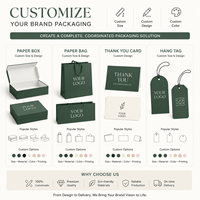Ensemble de marquage de marque personnalisé haut de gamme : Sac fourre-tout en papier vert foncé recyclé, boîte cadeau pour vêtements, suite de marquage de marque personnalisée