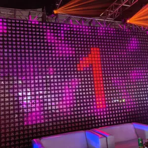 Led Curtain Pixel Magic Cube para parede de teto Disco Night Club LED Matrix Light 80 Wedding Hall 24V Beam 280 Weith Case 20-45