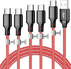 Cable de Carga Rápida con Trenzado de Nailon <span class=keywords><strong>para</strong></span> Teléfono, Compatible con Android Auto Sync, Samsung, iPhone, iPad, <span class=keywords><strong>Pixel</strong></span>, USB C - Product Image 1