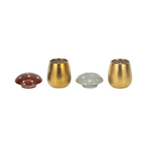 Candele profumate a forma di fungo con coperchio per uso interno ed esterno, set di candele votive fantasiose - Product Image 1