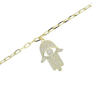 Cz hip hop <span class=keywords><strong>di</strong></span> carta clip <span class=keywords><strong>di</strong></span> catena micro pavimenta hollow out occhio <span class=keywords><strong>mano</strong></span> <span class=keywords><strong>di</strong></span> <span class=keywords><strong>fatima</strong></span> ciondolo ghiacciato fuori bling della <span class=keywords><strong>collana</strong></span> per gli uomini delle donne - Product Image 6