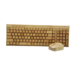 Fashion Design Real Bamboo Wireless Keyboard And Mouse