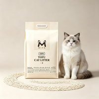 Litière pour chat biodégradable à base de tofu, fibres de pois, agglomérante, faible teneur en poussière, couleur personnalisée, OEM ODM, nettoyage pour animaux de compagnie