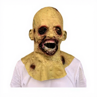 Masque de tête en latex biochimique Vampire Zombie pour Halloween, accessoires de maquillage et de cosplay pour fête, tête de diable