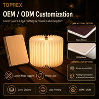 Lampe de lecture LED pliable Toprex personnalisée, RVB colorée, rechargeable, en bois, pour cadeau créatif, décoration de bureau, vente en gros usine
