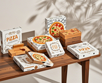 Boîte à pizza personnalisée avec logo, emballage alimentaire en carton ondulé écologique avec dorure à chaud et impression quadricolore, vente en gros