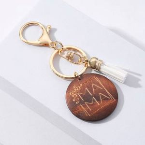 Hot Mother's Day Gift Keychain <b>Custom</b> Wooden Letter Fringe Car <b>Key</b> Chain Bag <b>Key</b> <b>Ring</b> - Product Image 3