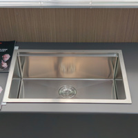 Évier de cuisine en acier inoxydable 304 brossé, à encastrer, à marches, fait main, taille personnalisée, moderne