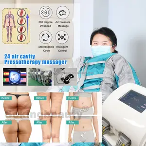 Máquina de drenagem linfática pressoterapia infravermelha para emagrecimento, massagem corporal de alta qualidade com 24 grandes sacos de ar