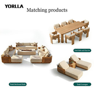 Set da pranzo in Teak all'aperto di lusso per cortile ospedale Hotel scuola Villa spiaggia cuscino impermeabile per uso esterno generale - Product Image 2