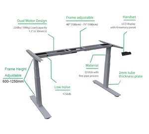 Exquisito diseño de alta calidad autónomo Flexible ajustable en altura de pie aumento de oficina mesa de trabajo - Product Image 5