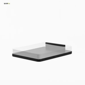 Samdi Op Maat Gemaakt Eenvoudig Zwart Aluminium Notitieblok Plakbriefje Kaarthouder Gepersonaliseerd Kantoorpapier Voor Kantoormeubilair - Product Image 2