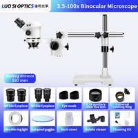 Microscope stéréoscopique binoculaire à zoom 3,5x-100x, distance de travail de 530 mm pour la formation en chirurgie