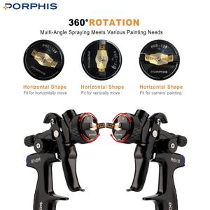 PORPHIS PHS-135 haute pression 600ml Pot noir alimentation par gravité aérographe outil pneumatique <span class=keywords><strong>vernis</strong></span> peinture pulvérisateur - Product Image 3