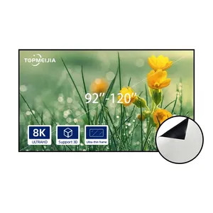 110 inch mỏng cạnh nhôm cố định khung phía trước màn hình máy chiếu 4K 3D mờ màn hình trắng cho máy chiếu ném dài 8K/4K