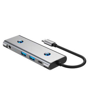 ฮับ USB-C คุณภาพสูง อะแดปเตอร์มัลติพอร์ต 8 in 1 แท่นเชื่อม<span class=keywords><strong>ต่อ</strong></span>และฮับสถานีเชื่อมต่อ USB-C สำหรับพีซี โทรศัพท์ และโน้ตบุ๊ก - Product Image 5