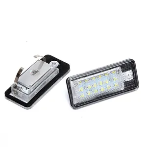 Luzes de iluminação para placa de xenon, lâmpadas brancas led para placa número de licença de carro para audi a3 s3 a4 s4 a5 a6 s6 a8 s8 q7 rs4