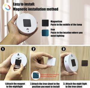 Lampes LED à détecteur de mouvement pour armoires de cuisine, rechargeables par USB, lumière murale intelligente à induction, veilleuse - Product Image 2