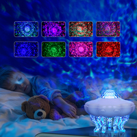 Lampe de projection moderne RVB LED veilleuse abat-jour blanc méduse romantique haut-parleur BT effet d'ondulation de l'eau atmosphère enfichable