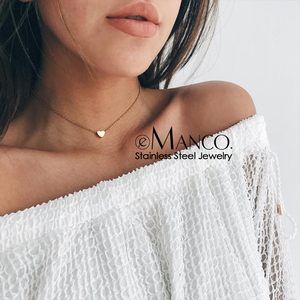 EManco-collar de corazón de acero inoxidable para mujer, Gargantilla corta, cadena, <span class=keywords><strong>accesorios</strong></span> al <span class=keywords><strong>por</strong></span> mayor - Product Image 4