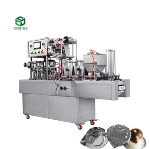 full automatic mineral pure water plastic mini chocolate cup washing filling sealing packaging machine