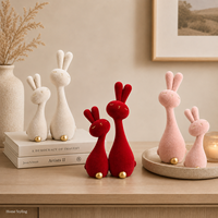 Statue de lapin mignonne et moderne en résine, accessoires de décoration pour la maison, le salon, le bureau, décorations de Pâques, sculpture décorative, 2 pièces