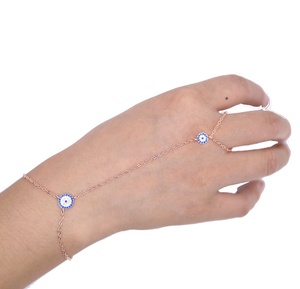 Bracciale a catena lunga con anello e ciondolo occhio turco personalizzato 2023 - Product Image 3