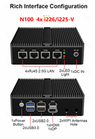 Minitree 4*i226 Pare-feu LAN, Ordinateur embarqué sans ventilateur de 12e génération N100 J6412/J6413 WIFI 4G/5G Portable Linux Ubuntu OS M.2 NVMe