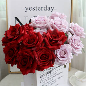 Bouquet de 9 roses en soie rétro, économique, écologique, imperméable, pour mariage européen, décoration du Nouvel An, accessoires <span class=keywords><strong>photo</strong></span> pour la maison - Product Image 5