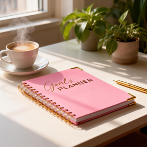 Carnet de planification hebdomadaire 2026 rose personnalisé avec estampage doré pour filles, reliure spirale, couverture rigide, impression usine - Product Image 6