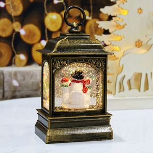 1L Plastic Warm White LED <b>Battery</b> Operated Christmas Snow Globe Swirling Glitter Water Lantern Vintage Decor - Product Image 2
