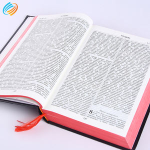 Funda de cuero negro personalizada de maqueta gratis impresión en caliente Impresión de <span class=keywords><strong>libro</strong></span> de papel biblia - Product Image 3