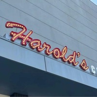 Enseignes Métalliques 3D Extérieures Personnalisables pour Entreprises, Éclairées par LED, pour Publicité, Directions, Boutiques, Centres Commerciaux et Décoration de Bars