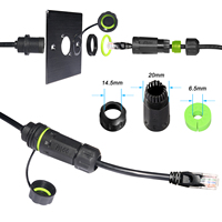 M20 blindado IP68 a prueba de agua RJ45 Red al aire libre Cable LAN Conector de cable de montaje en panel ignífugo