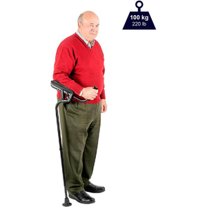 Muletas para Adultos (1 unidad, Derecha) Muletas Ortopédicas Negras con Soporte para Antebrazo y Absorción de Impactos KMINA K10001 - Product Image 6