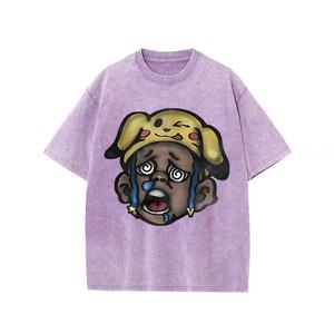 Vente en gros 100% coton T-shirt pour homme personnalisé rétro délavé à l'acide style surdimensionné Hip Hop Fit tissu tricoté - Product Image 3