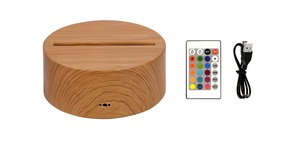 Base <span class=keywords><strong>de</strong></span> Madera Grande para Lámpara, Incluye Control Remoto, Cable USB, 16 Colores para Luz Nocturna LED 3D, Decoración Acrílica, Luces Decorativas - Product Image 6
