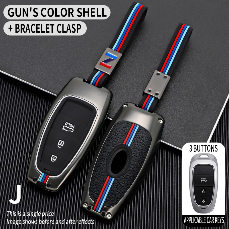 Boucle de corde à coque unique couleur pistolet à trois boutons J
