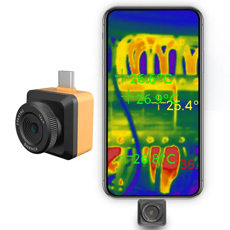 25Hz 8mm macro misurazione della temperatura termocamera imager pipeline detection leak agent wanted inray T2S + xinfrared sensor