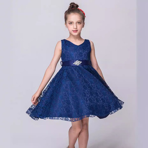 Abito da Principessa in Pizzo e Poliestere per Bambine, Vestito da Sera con Scollo a Cuore, <span class=keywords><strong>Regalo</strong></span> di Compleanno per Bambini, Colore Unico, per Celebrazioni di <span class=keywords><strong>Un</strong></span> <span class=keywords><strong>Anno</strong></span> - Product Image 1