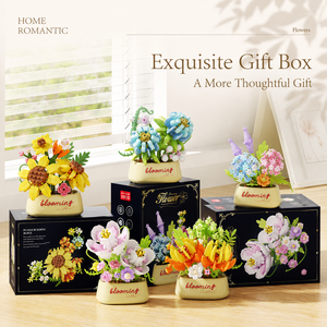 Kit de Pot de Fleurs DIY en Blocs de Construction, Mini Bouquet Floral Créatif en Briques, Jouet Décoratif pour la Maison, Ornement de Bureau, Cadeau pour Enfants et Adultes, <span class=keywords><strong>Vente</strong></span> en Gros - Product Image 4
