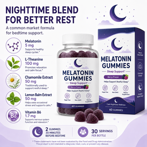 Gommose alla Melatonina al Gusto Naturale di Frutti Rossi 5mg con Vitamina B6 e Magnesio per una Notte Riposante e Supporto per la Calma Mentale - Product Image 3