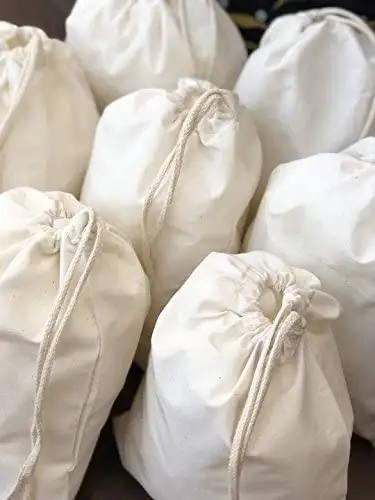 Gift Bag Custom Logo Sublimation Print Natural Organic Cotton Muslin Sachet Bags Double Shopping Pouch Canvas Drawstring Gift Bag