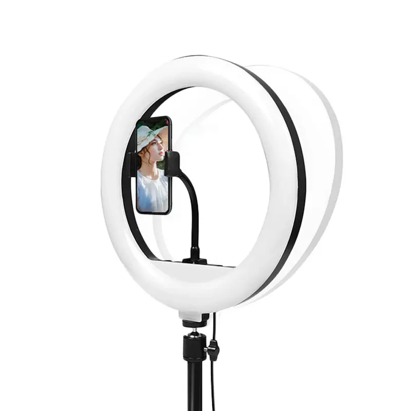 Селфи-палка кольцевая лампа для камеры 18 дюймов 3200-5600K подставка с держателем для телефона студийные огни Штатив для прямого эфира/макияжа