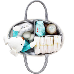 Sac fourre-tout élégant en toile de coton, organiseur de couches pour bébé, panier de <span class=keywords><strong>rangement</strong></span> portable pour la crèche, <span class=keywords><strong>rangement</strong></span> organisé pour couches - Product Image 4