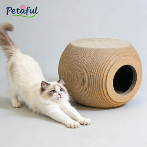 卸売大型高密度耐久性のある高級猫ハウス環境に優しい再生段ボール製爪とぎ付きアパート型室内用 - Product Image 1