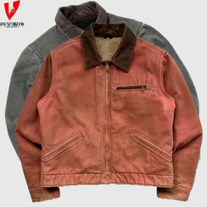 Tùy Chỉnh Người Đàn Ông Của Cổ Điển Zip-up Công Nhân Áo Khoác Ngoài Trời Mùa Đông Zip up Workwear Tùy Chỉnh Vịt Vải Trucker Máy Bay Ném Bom Làm Việc Áo Khoác Cho Nam Giới - Product Image 1