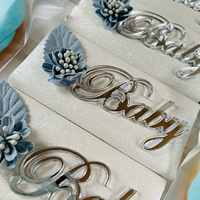 Marque-places personnalisés en or, argent ou bois, lettres de l'alphabet en acrylique découpées au laser, étiquettes de nom 3D pour mariage