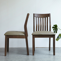 Chaises de restaurant en bois DISHI avec siège rembourré noir, chaises de salle à manger en bois massif pour café, bistrot, hôtel, banquet