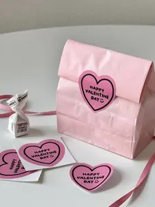 Pink cinta stiker teks disesuaikan bentuk disesuaikan penggunaan kemasan takeout dijual